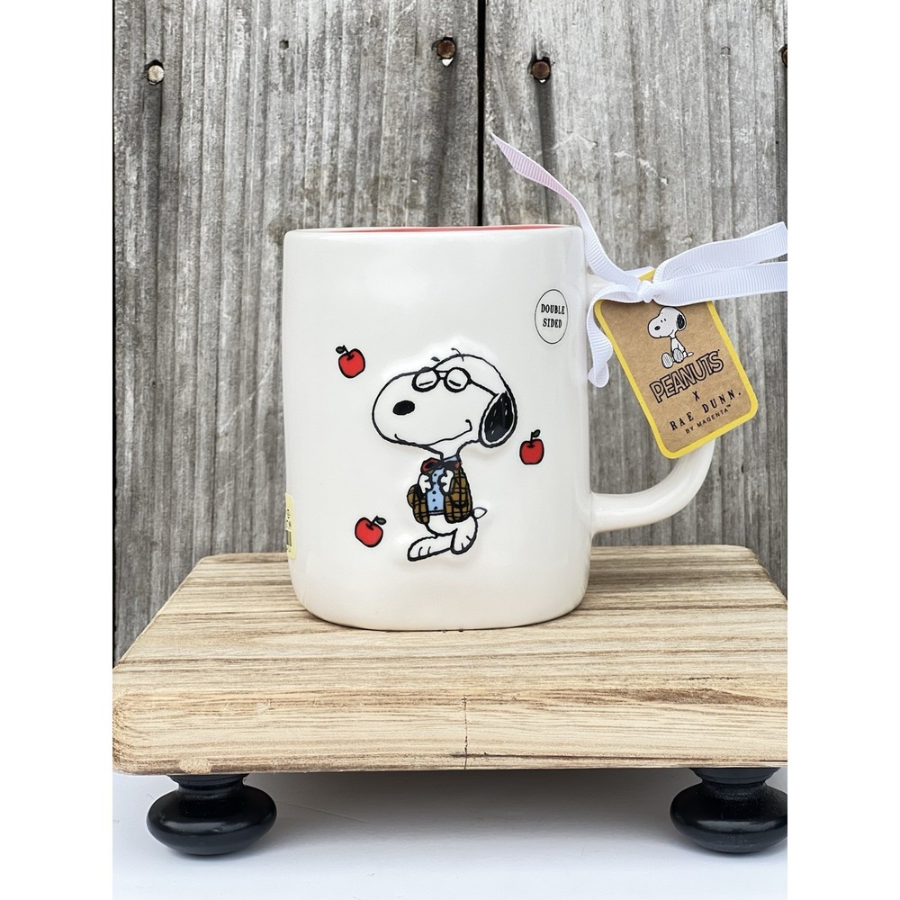 RAE DUNN SNOOPY WITH APPLES #1 TEACHER Mug SHIPS NOW